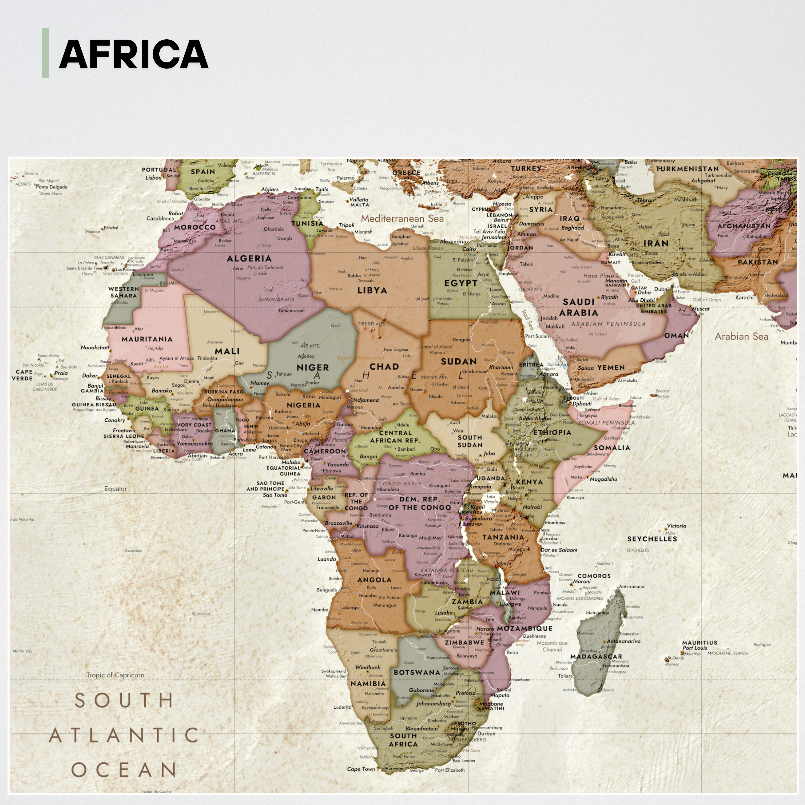 World map Golden Meridian