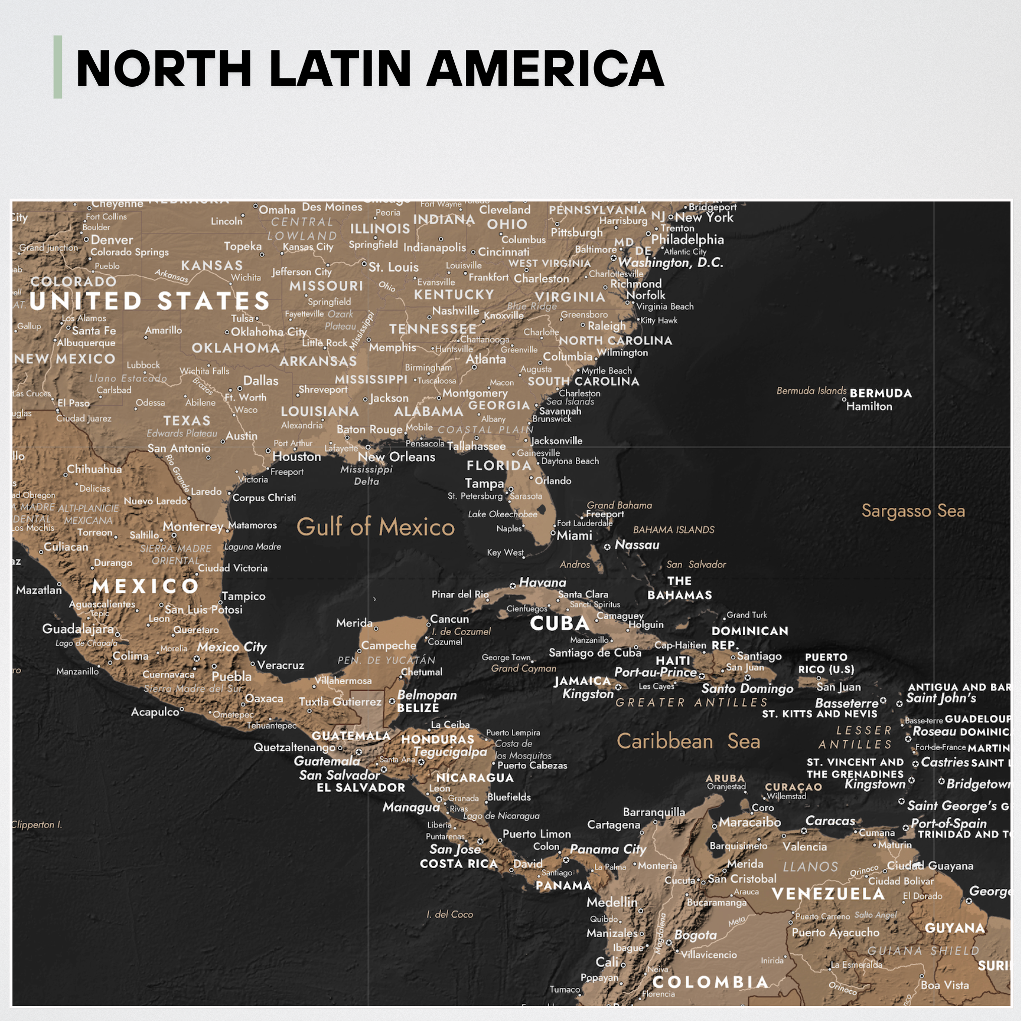 World map Night Canyon