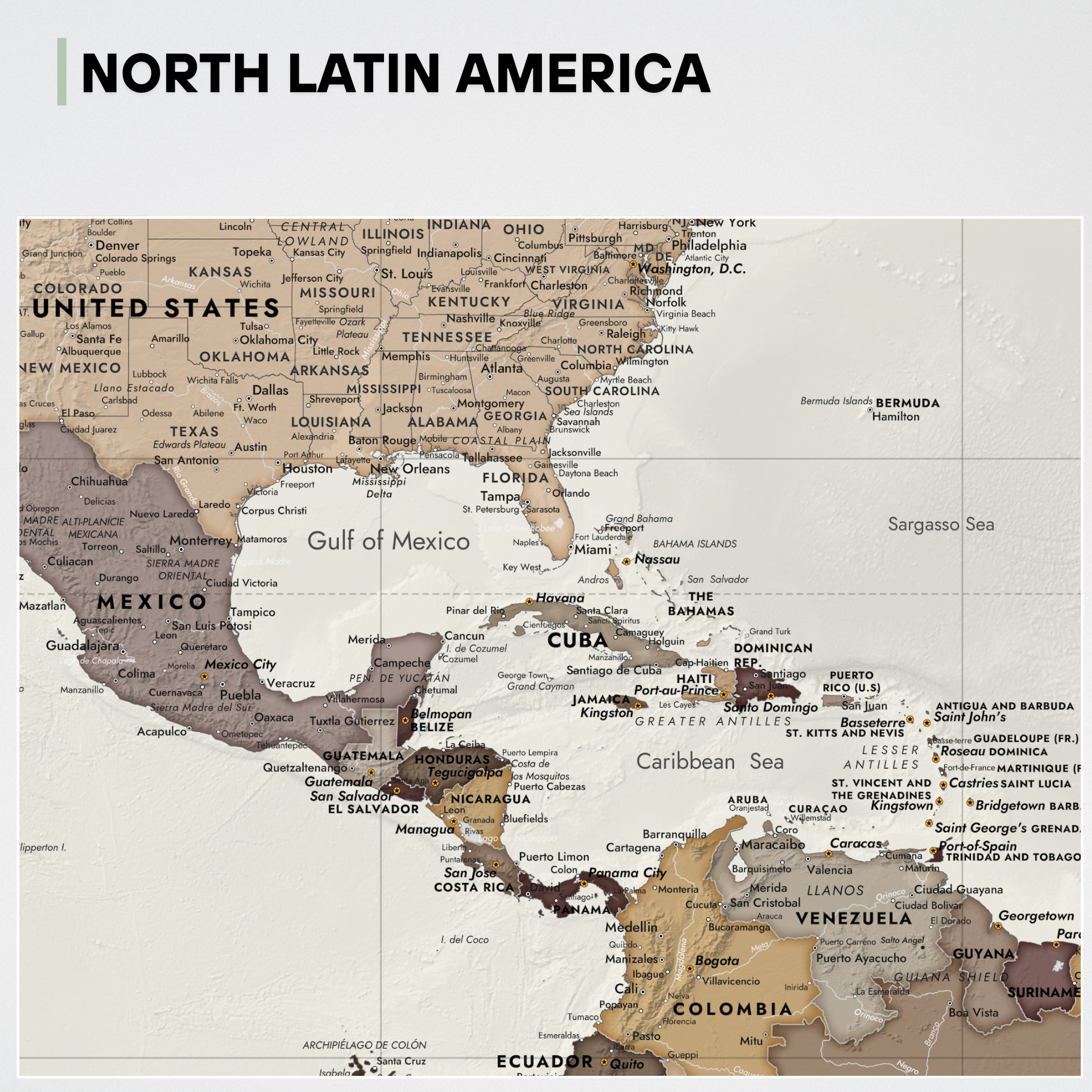 World map Sandy Ridge