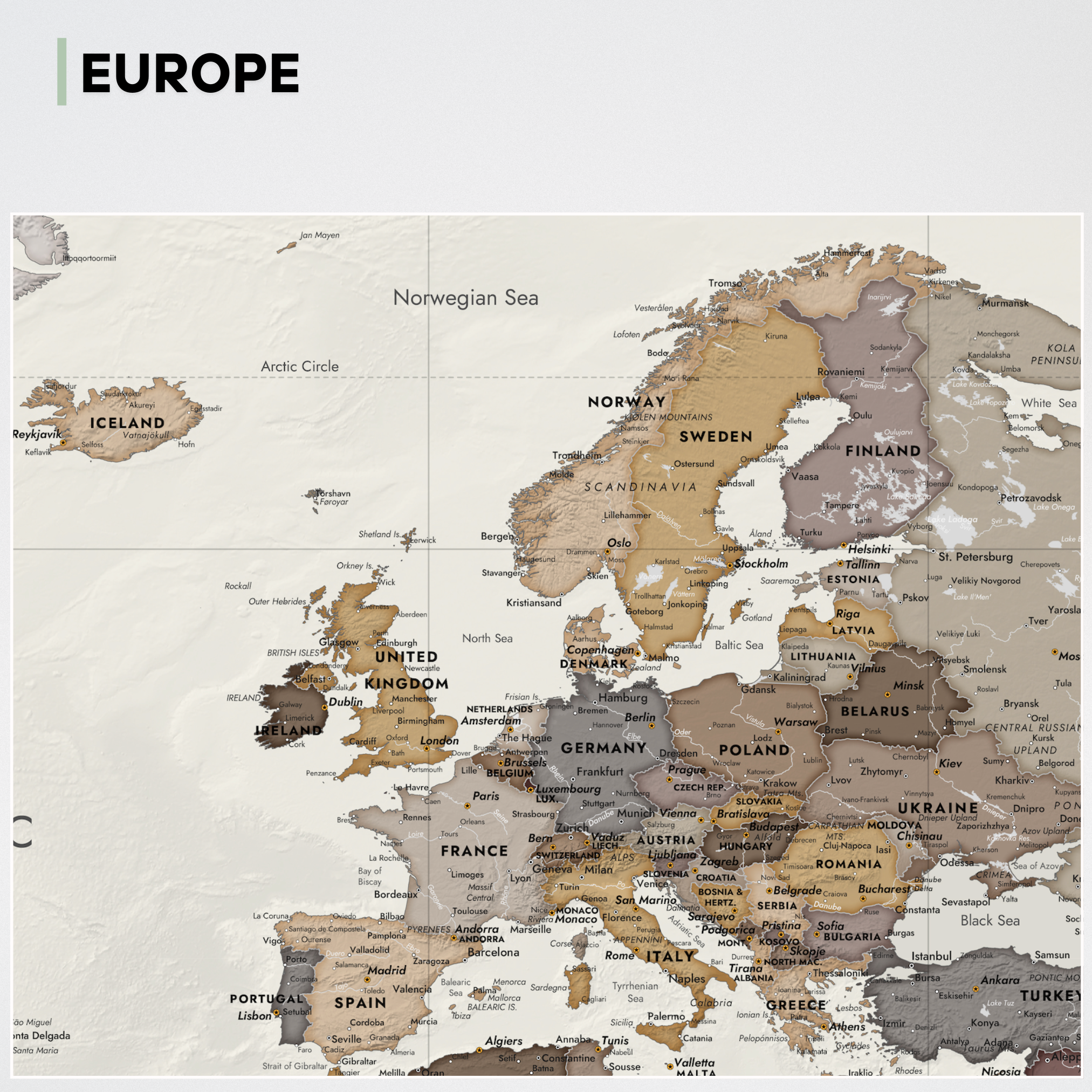 World map Sandy Ridge