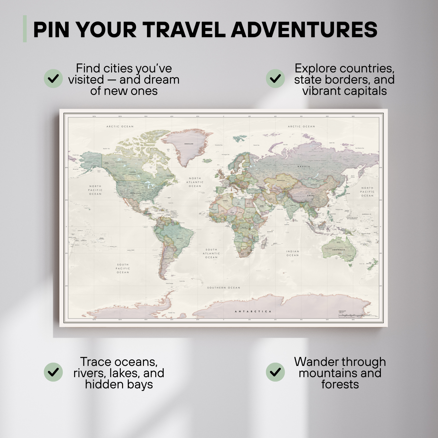 World map Powder Bloom