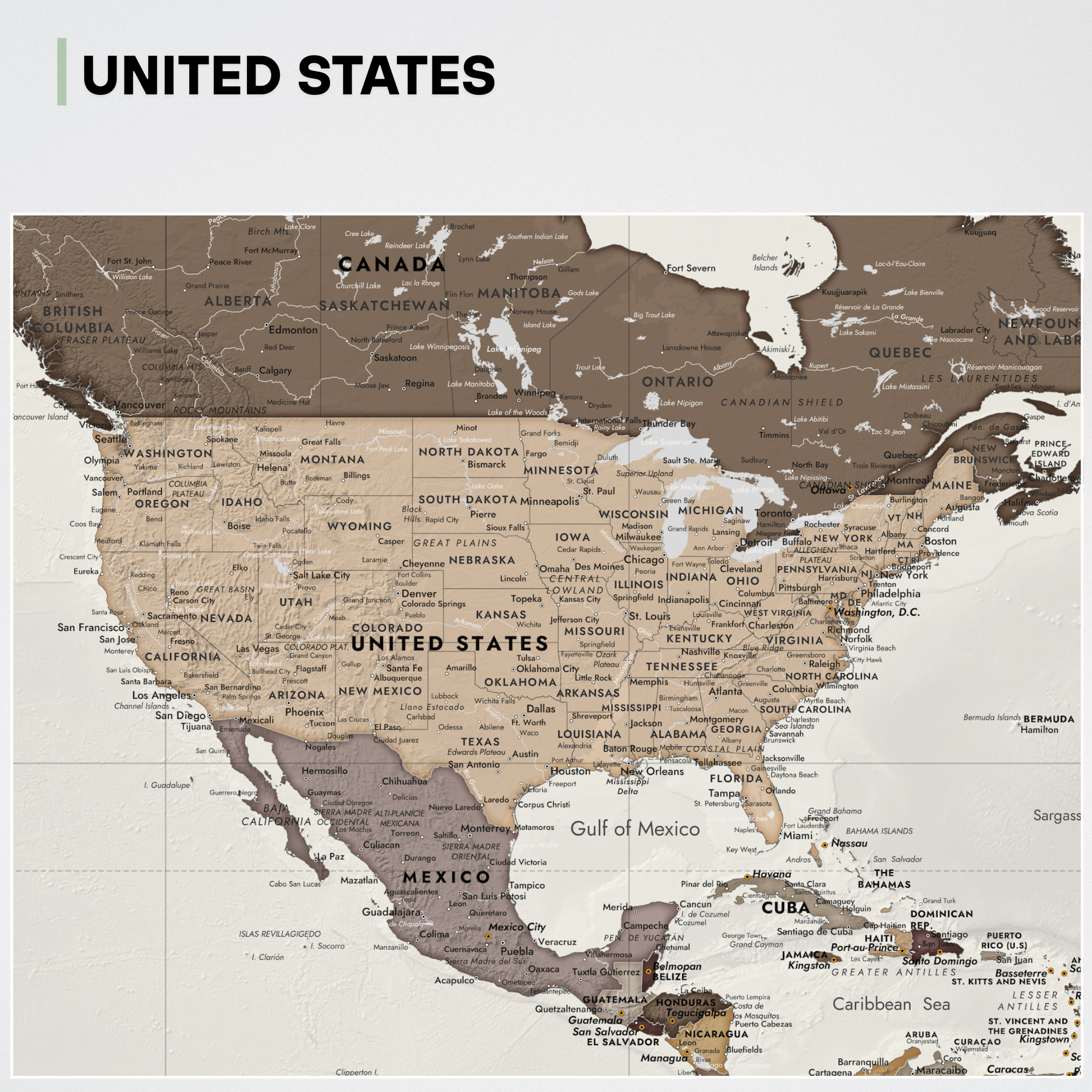 World map Sandy Ridge