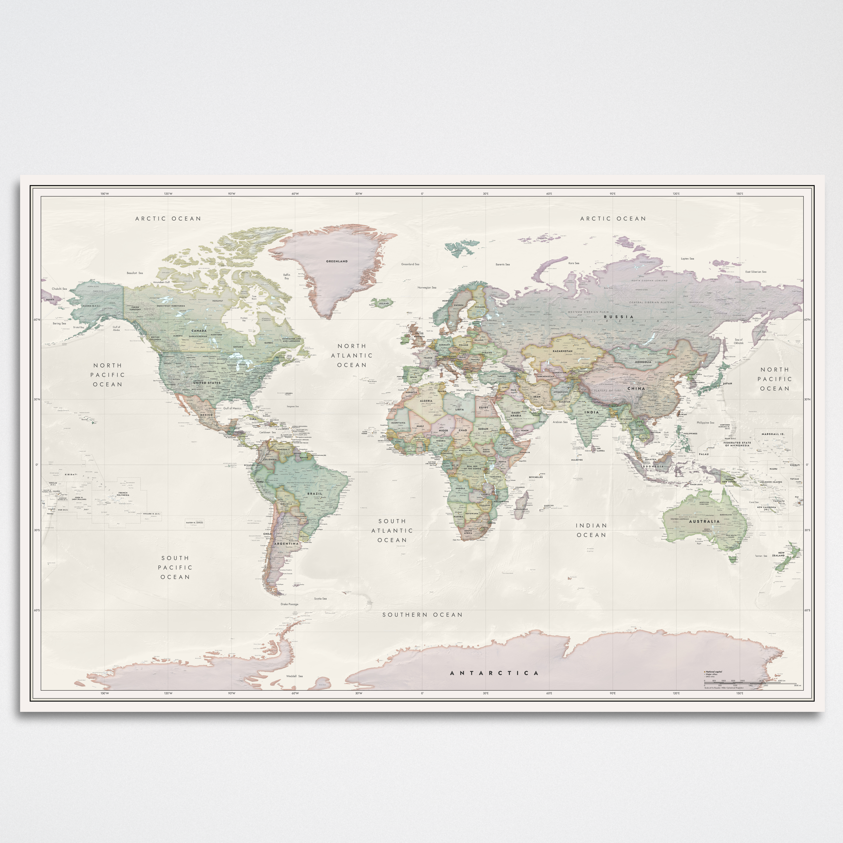 World map Powder Bloom