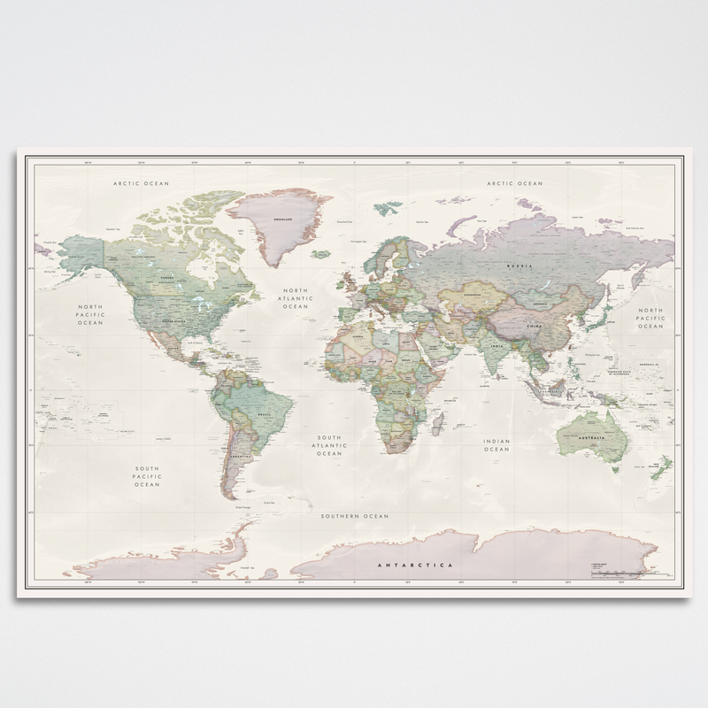 World map Powder Bloom