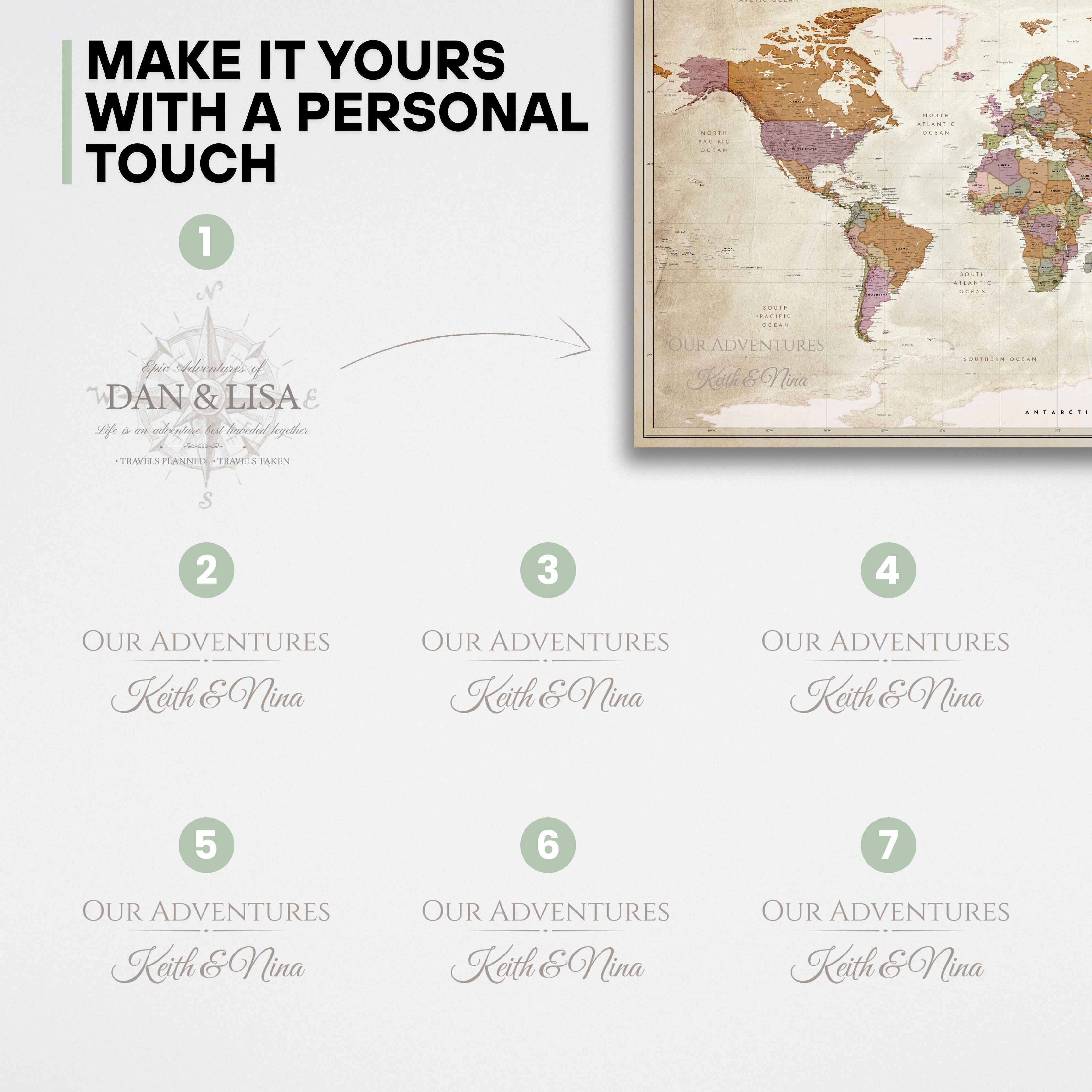 World map Golden Meridian