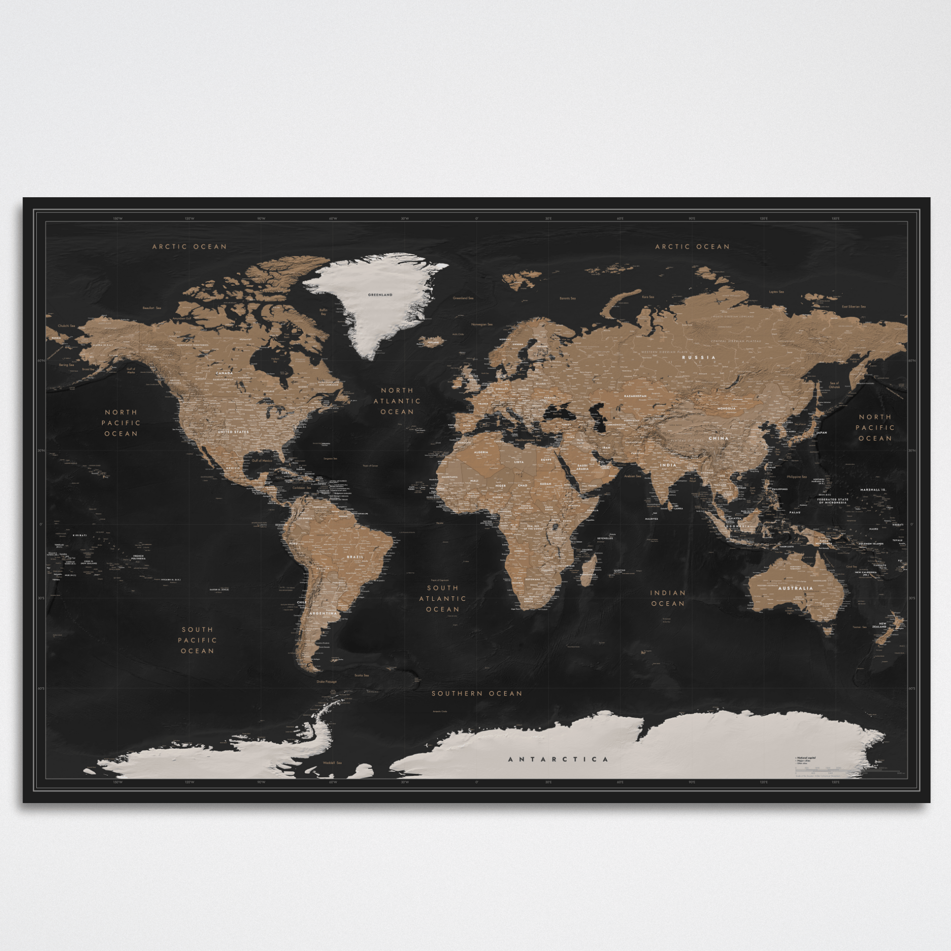 World map Night Canyon