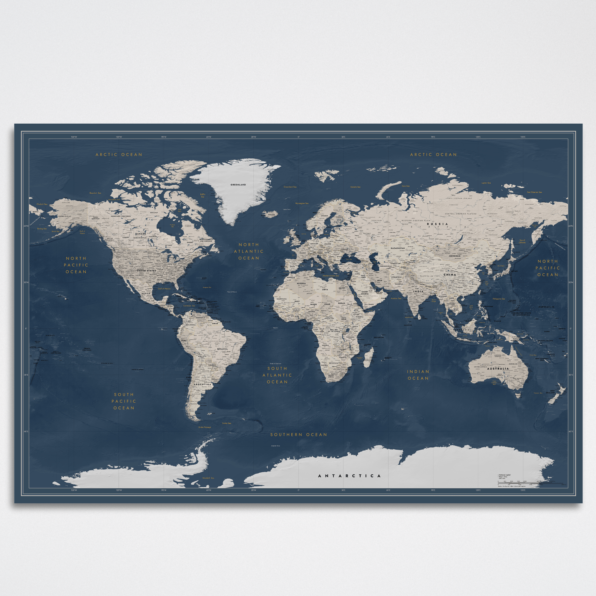 World map Midnight Coast
