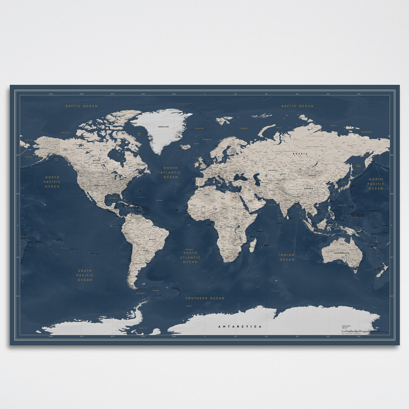World map Midnight Coast