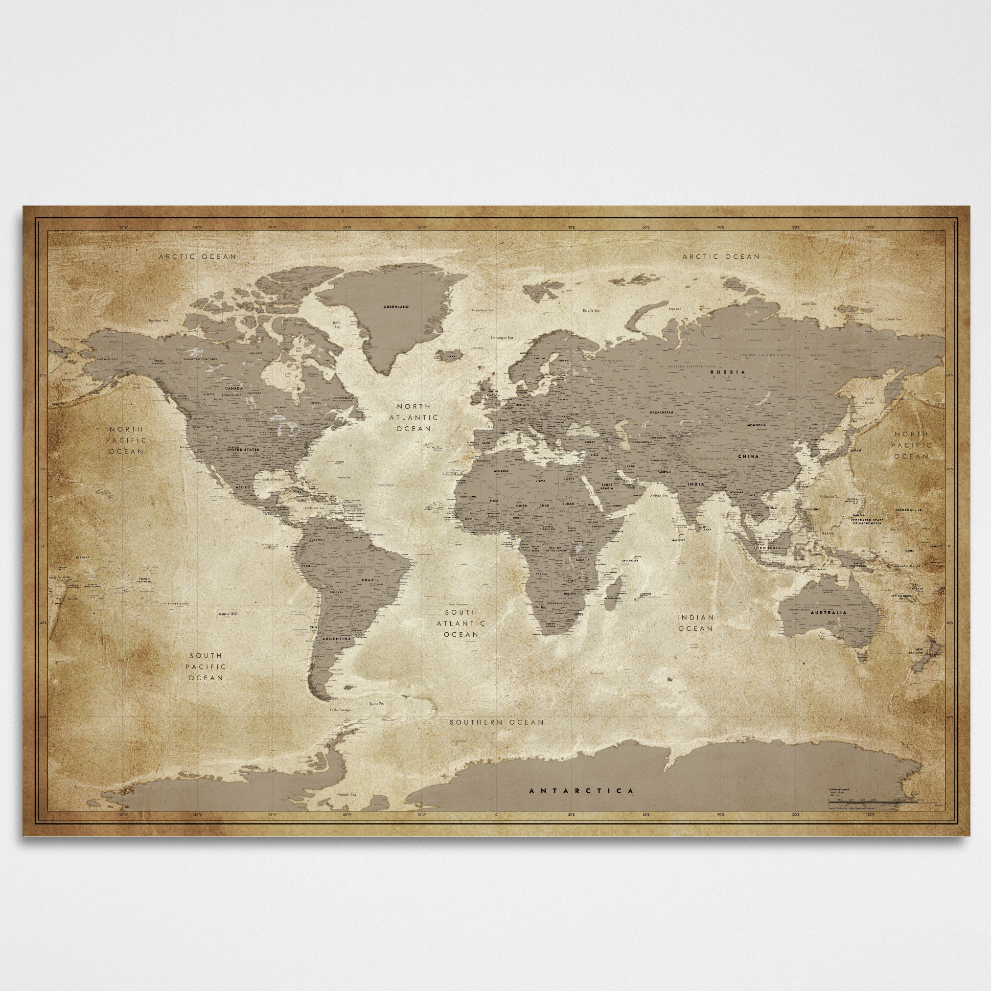 World map Golden Meridian
