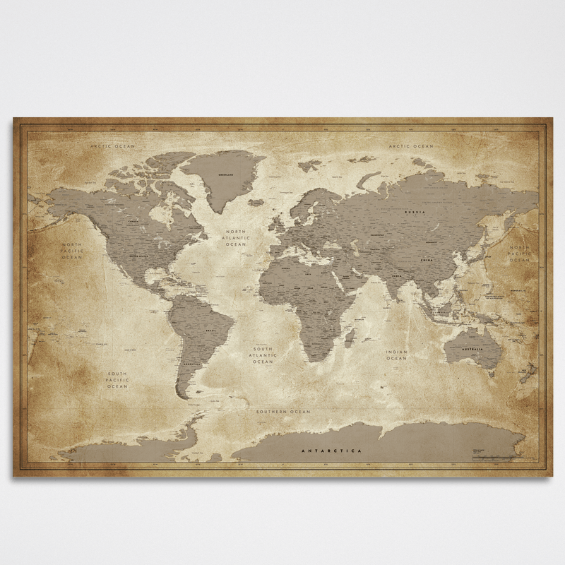 World map Golden Meridian