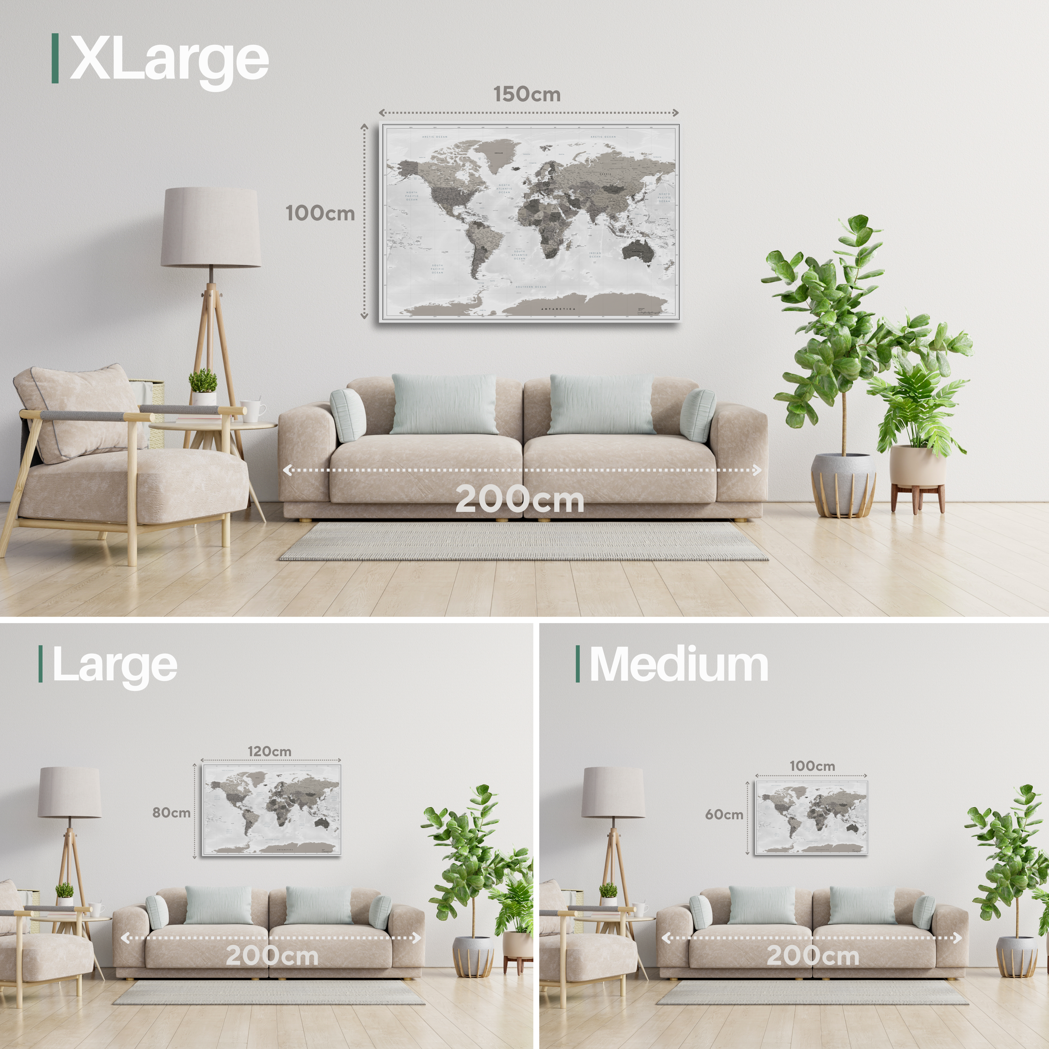 World map Golden Meridian