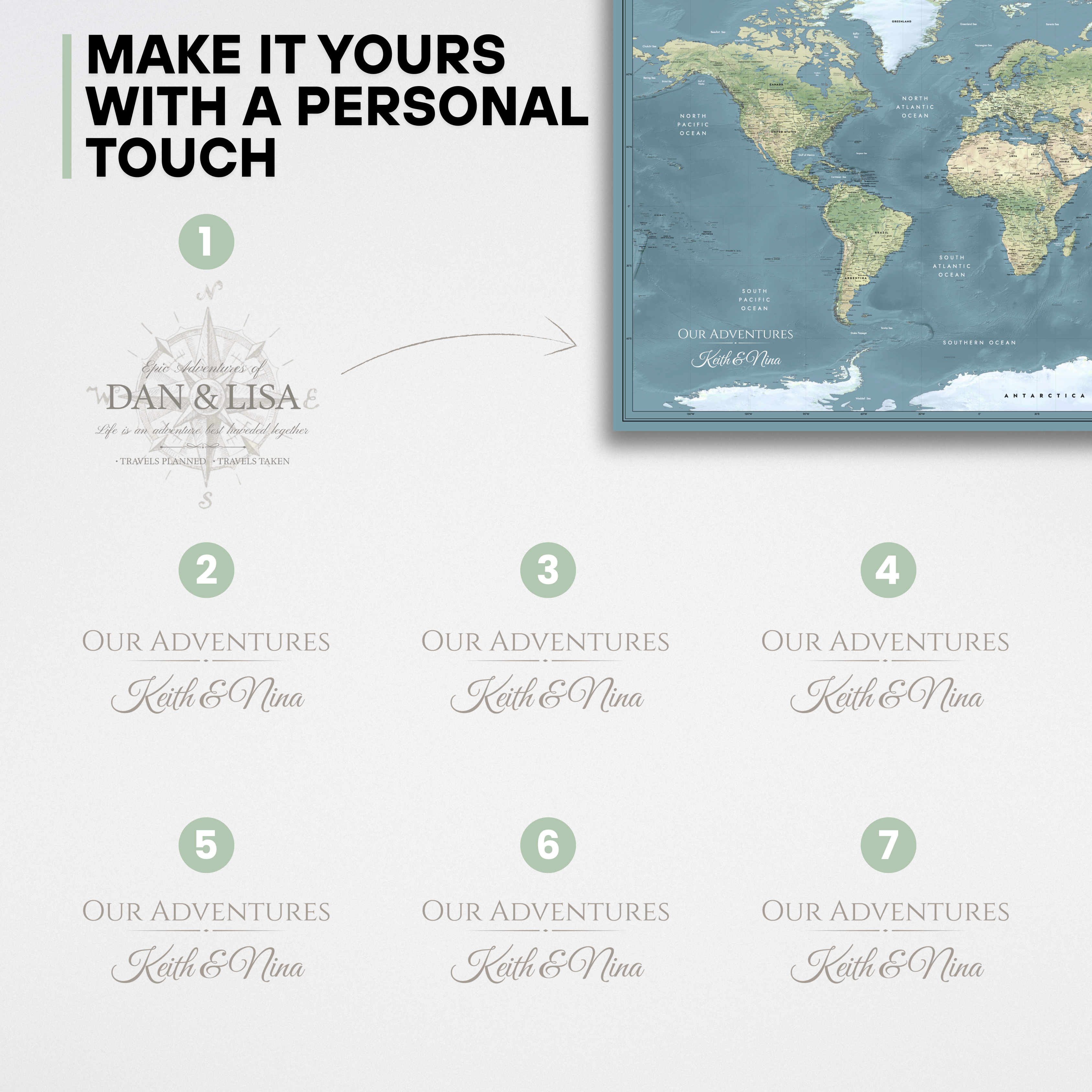 World map Golden Meridian